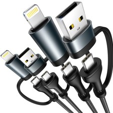 4 in 1 Charging Cable [2Pack 6.6FT] 6.6 FT 4 1 2Pack, Black picture