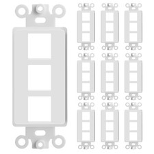 3Port Decora Wall Plate 1Gang Keystone Insert Jack Single White 10 PCS picture