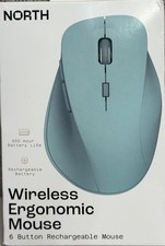 North Wireless Ergonomic 6 Button Mouse - Sky Blue picture