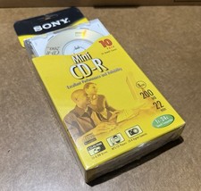 Sony Mini CD-R Disc 22-Min 200MB with Slim Jewel Cases 10 Pack NEW SEALED 💿 picture
