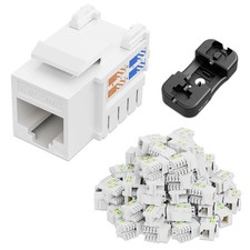 iwillink 10Gbps Cat6 Keystone Jack and Punch-Down Stand, 50-Pack, RJ45 picture