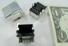 10 Stewart Modular Connector Jacks, 8p8c RJ45, Ethernet 90 Right Angle Shielded picture