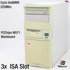 3X ISA Slot PCChips M571 Computer PC CYRIX 6X86 MX/MII PR300 225MHZ 8GB HDD W98 picture