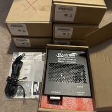Transition Networks 10/100/1000 PoE Media Converter SGPOE1013-100 Lot of 6 picture