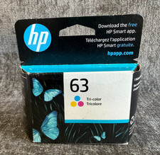 New Genuine HP63 Tri-Color Ink Cartridge/DeskJet 1112 DeskJet 2130 EXP 05/2027 picture