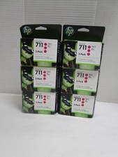 HP 711 CZ135A 3 pack 29ml Magenta DesignJet Ink NEW ALL SEALED LOT OF 6 picture