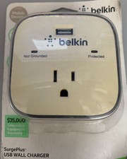 NEW BELKIN SURGEPLUS SURGE PROTECTED USB WALL CHARGER PLUS PLUG 2.1 AMP 10 WATT picture