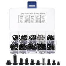 500Pcs Laptop Computer Screw for Universal Laptops PC Case DIY, Black/Silver picture