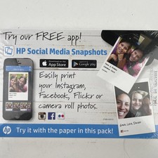 HP Social Media Snapshots 4”x6” Photo Paper 50 Each New J15 picture