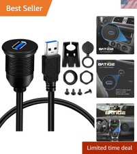 3ft USB 3.0 Male-Female Flush Mount Cable for Car Dashboard - Waterproof Utility picture