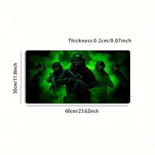 A Large Gaming Mouse Pad Featuring a Green Smoke Skull Soldier Team Military S picture
