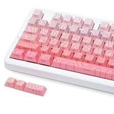 Pink Gradient Keycaps Set Fits 60% To Full Size Keyboard PBT Topographic picture