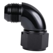 90 Degree Male to Female Swivel Full Flow Fitting 12AN Black - 90 Degree picture