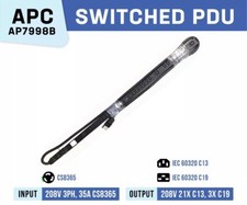 APC AP7998B Switched PDU Power Distribution Unit 0U 35A 208V 21xC13 3xC19 picture