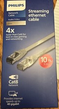 Philips Cat8 Network Cable 40GPS 10ft - Streaming Gaming New- Open Box picture