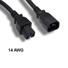 Kentek 10 ft AC Power Cable IEC-60320 C14 to C15 14 AWG 15A 250V SJT picture