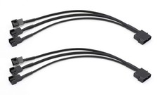 Gavemi 2 Pack Molex to 3 Pin or 4 Fan Adapter Computer 10 inches, Black picture
