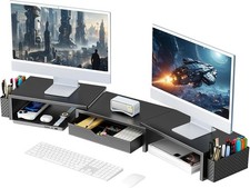 gianotter Dual Monitor Stand Riser With Drawer and 2 Pen Holders picture