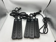 LOT 5X APC Surge Protector 7 Outlet Strip Black Flat Plug 1440-Joules 6 ft. Cord picture