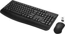 Wireless Keyboard and Mouse Combo, Full-Sized 2.4GHz with Comfortable Palm Rest picture