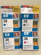 Lot of 4 Mixed Colors Genuine HP Vivera Ink 38 Expired Nov 2008 Sealed BRAND NEW picture