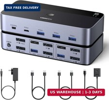 UGREEN 8K@60Hz Displayport KVM Switch 2 Monitors 2 Computers, Aluminum with 4 US picture