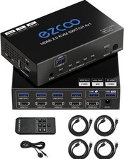 Usb 3.0 Kvm Switch Hdmi 4 Computer 1 Monitor 4K 60Hz Spdif L/R Hotkey Edid- Sh picture