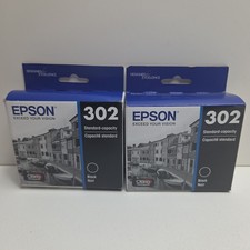 NEW GENUINE - EPSON 302 2-PACK BLACK INK - T302020-S Sealed Ugly Boxes 12/2026 picture