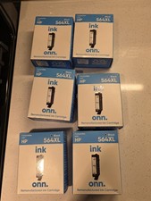 6 New ONN  564XL HP Black Printer Ink Cartridge EXP. 10/2024 picture