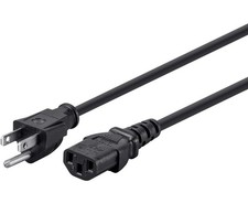 3ft 16AWG Power Cord Cable w/ 3 Conductor PC Power Connector Socket (C13/5-15P)  picture