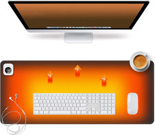 Heated Desk Pad Mouse Pad - Heated Desk Mat - Warm Desk Pad - 3 Levels Heating & picture