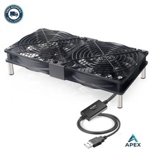 USB Cooling Fan Dual 120mm 5V 3 Speed Controller Quiet Ball Bearing for Router picture