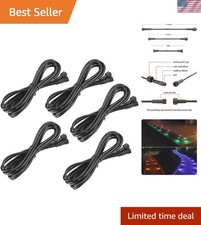 Pack of 5 Waterproof 5Pin Extension Cables for RGBW LED Deck Lights - 6.56ft picture