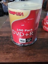 Comp USA 100 Pack DVD+R 16x 4.7GB 120 Minute Video Discs - New picture
