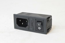 Qualtek IEC Power Jack Switch Input Module Fused Panel Mount IEC320 120v 250v 6A picture
