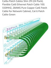 Sokqovt Cat6a Patch Cables Slim 2ft 24 Pack Flexible Cat6 Ethernet Patch Ca... picture