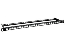 Monoprice 24-port Blank Keystone UTP Patch Panel Half-U w/ Wire Support Bar TAA picture