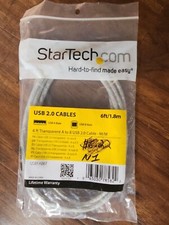 NEW StarTech 6' USB transparent printer cable USB A Male-USB B Male USBFAB6T picture