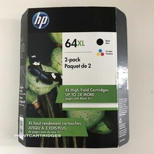 Genuine HP 64XL Tri-color and Black Combo Ink Cartridges - 2 PACK picture