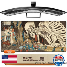 Mpco. Original Large Gaming Desk Mat 36 X 17 Aeroglyde Ukiyo-E Skeleton Full picture