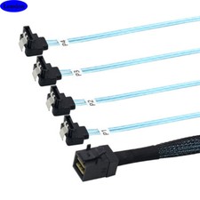 MINI SAS SFF-8643 to 4 Ports SATA 90 degree server high-speed connection cable picture