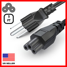 3 Prong 5Ft AC Power Cord 125v/250v 10 Amp 18AWG IEC320 C5 to NEMA 5-15P picture