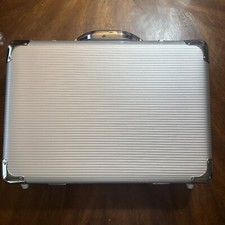 Mezzi Aluminum Hard Briefcase Silver Locking Combo Case picture