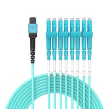 1M MPO/MTP To 8 x LC 4 Duplex 8 Strands Breakout Cable QSFP OM4 Fanout picture