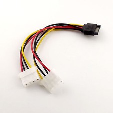 1pcs Dual Female 4-pin Molex IDE Power Drive Adapter Cable to SATA 15-pin Male picture