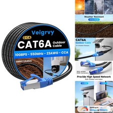 Weatherproof Cat6A Ethernet Cable 100ft - Direct Burial, 550MHz, PoE Compatible picture