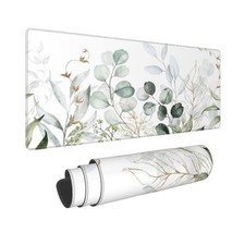 Green Gold Leaves Extended Mouse Pad XL Gaming Keyboard Mat 31.5x11.8 Inch picture