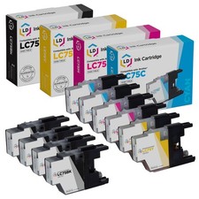 LD 10 Pack LC75 HY Black & Color Ink Cartridge Set for Brother Printer picture