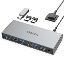 Unitek KVM Switch 2 Monitors 2 Computers DisplayPort, Dual Monitor DisplayPort picture