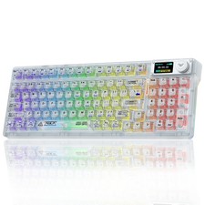 AULA F98 Pro Wireless Mechanical Keyboard with Transparent Keycaps,Hot-swappa... picture